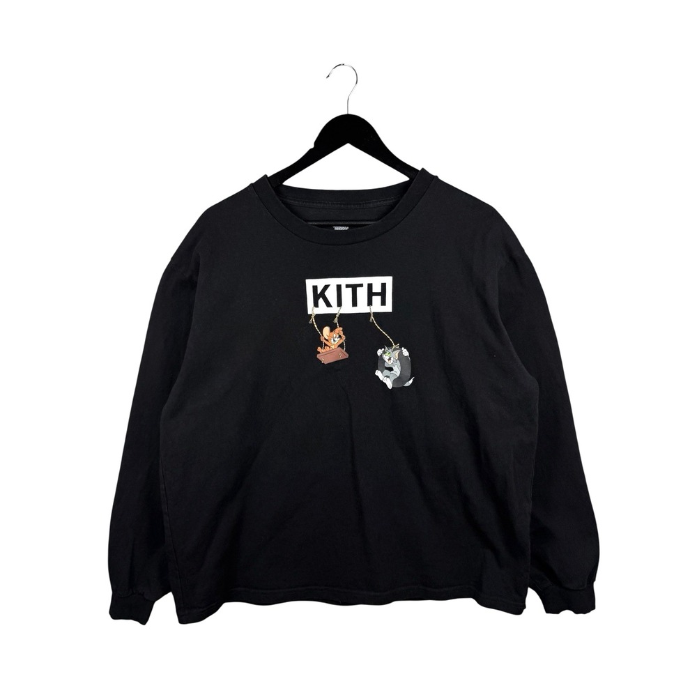 KITH x Tom & Jerry Long Sleeve Black T-Shirt Friends Tee Size XL